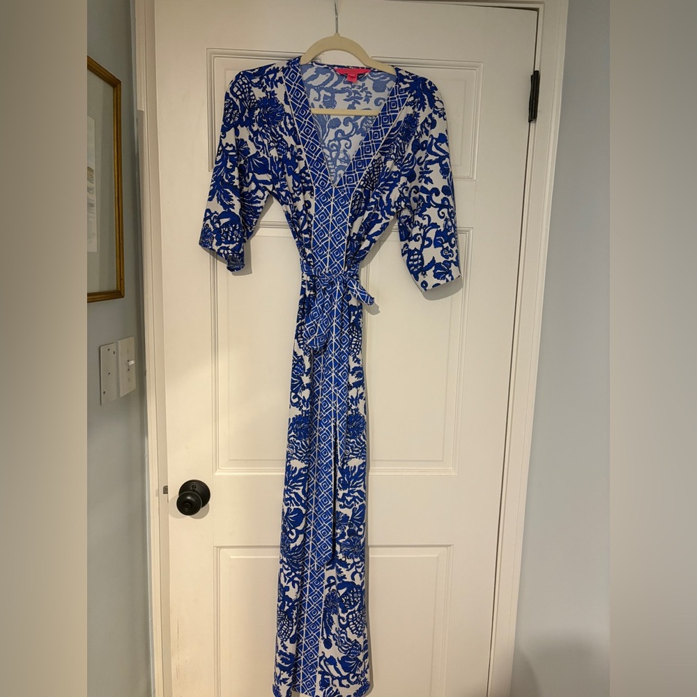 Lilly Pulitzer Blue and White Floral Dress